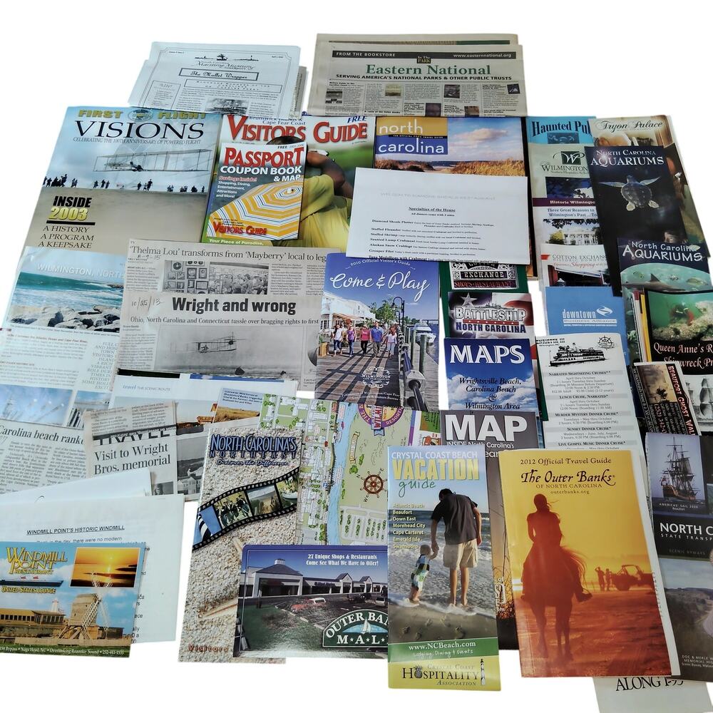 North Carolina Tourism Ephemera VTG Collection 2006 - Multi-Color Assorted Items